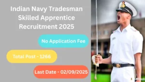 Indian Navy Tradesman Skilled Apprentice Recruitment 2025