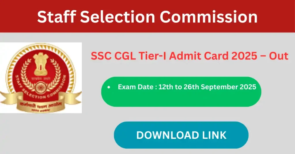 SSC CGL Tier-I Admit Card 2025